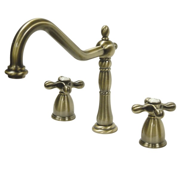 Widespread Kitchen Faucet, Antique Brass